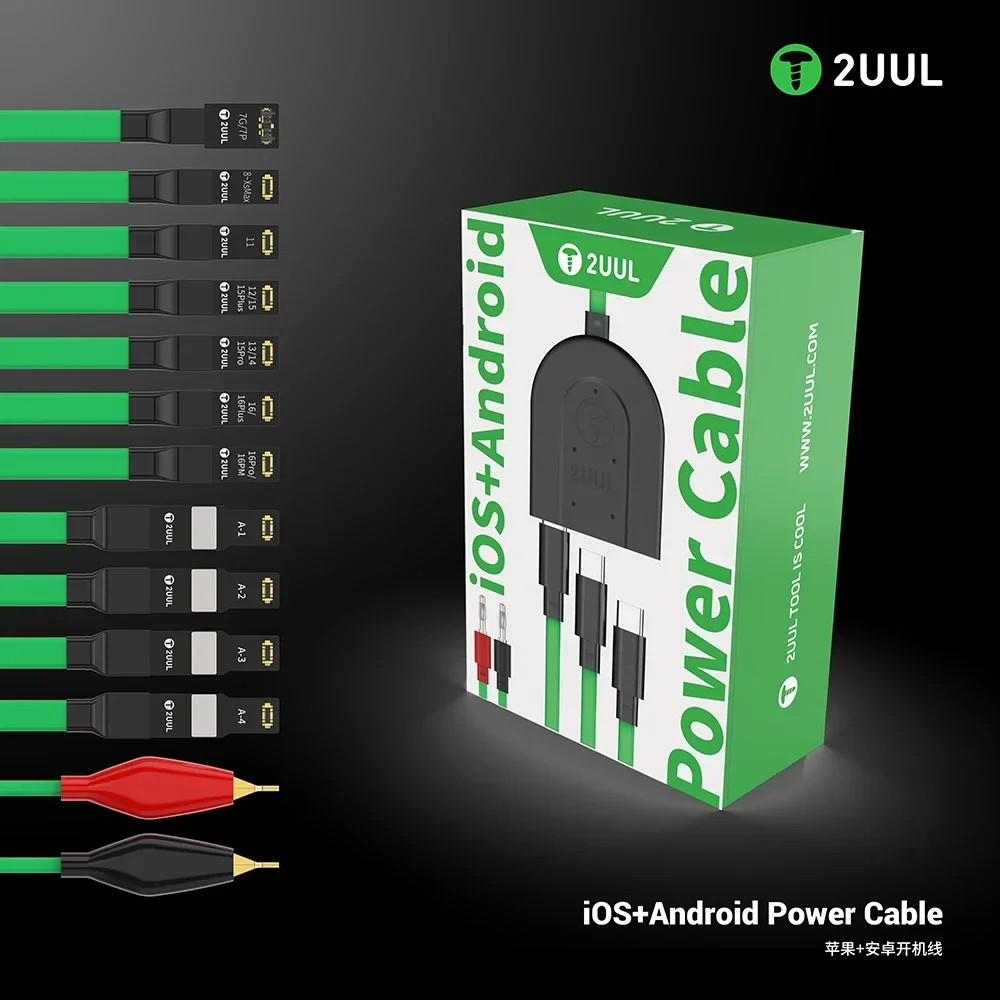 2UUL PW02 Data Startup Power Boot Cable Multi 3 Type-C Interface Efficient Detection for iPhone 6-16PM Android Repair Test tools