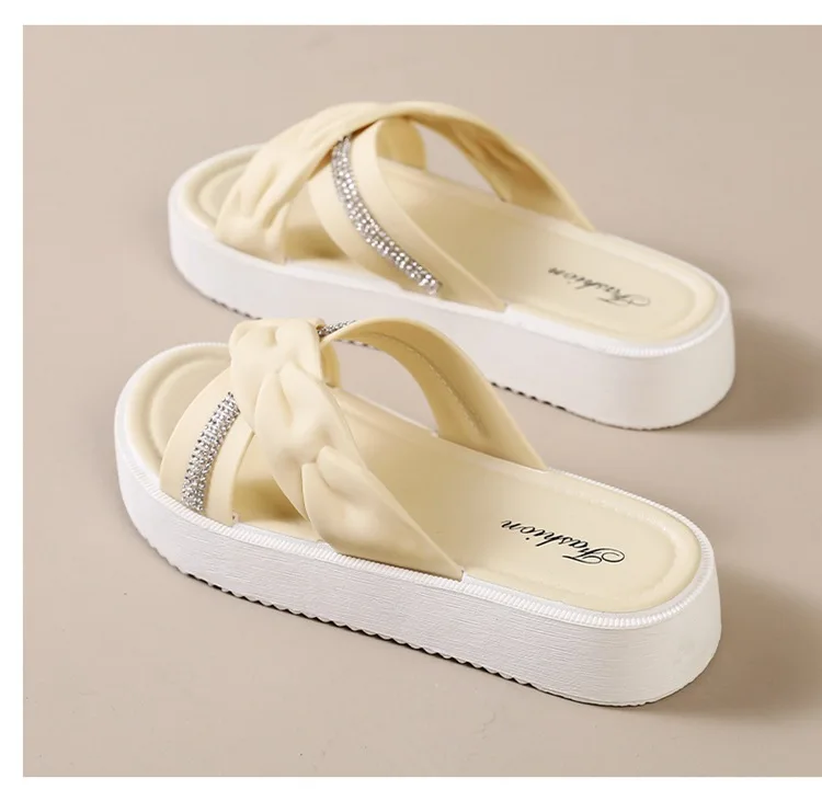 2026 Sommer Neue Mode Damenschuhe Pantoffeln Bequeme Plateau-Schuhe Hohe Absätze Freizeit Blumen Outdoor Strand Pantoffeln für Frauen – Detail 22
