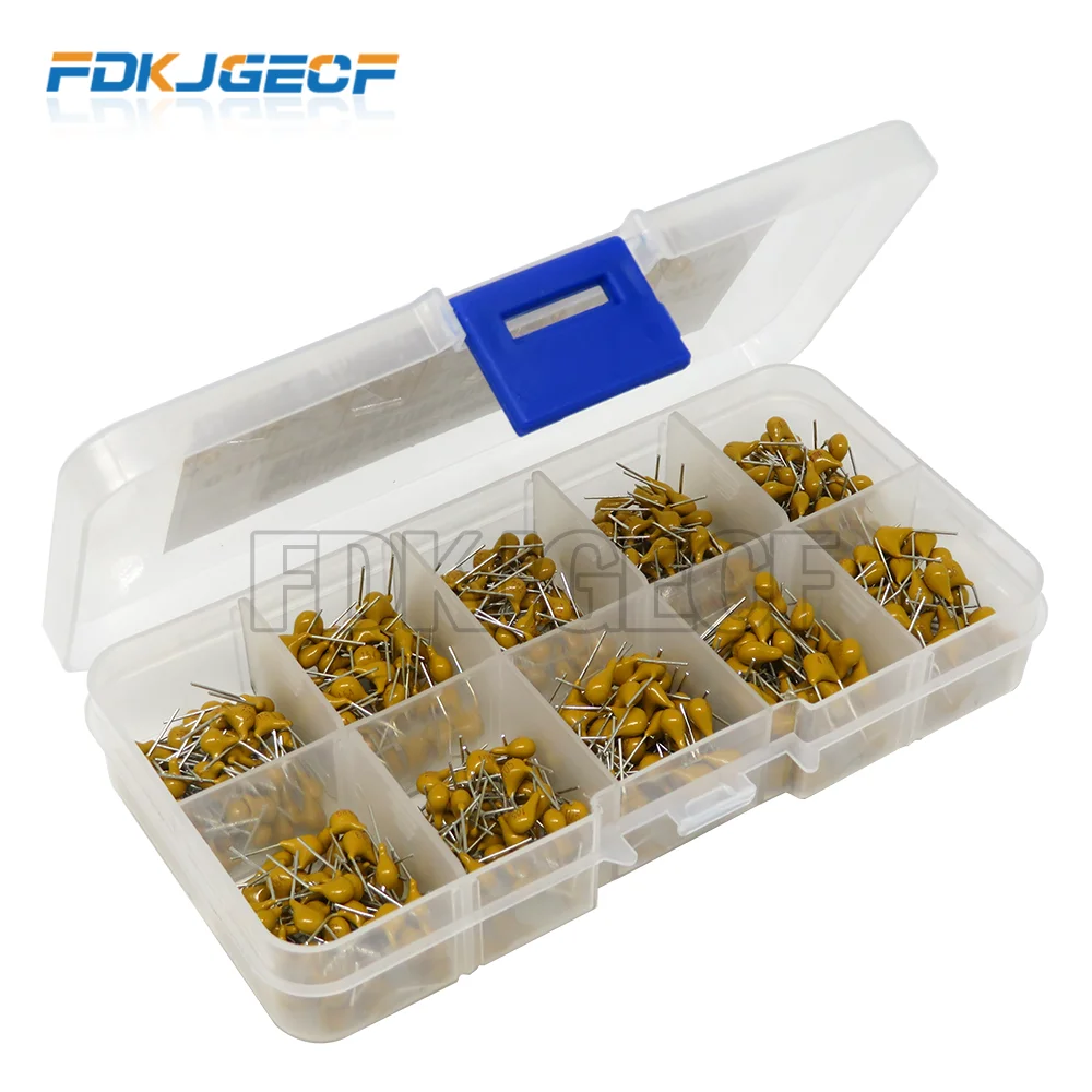 500pcs/lot 10Values*50pcs 0.1uF-10uF(104~106) 50V Multilayer Ceramic Capacitors Assorted Kit Assortment Set with Storage Box