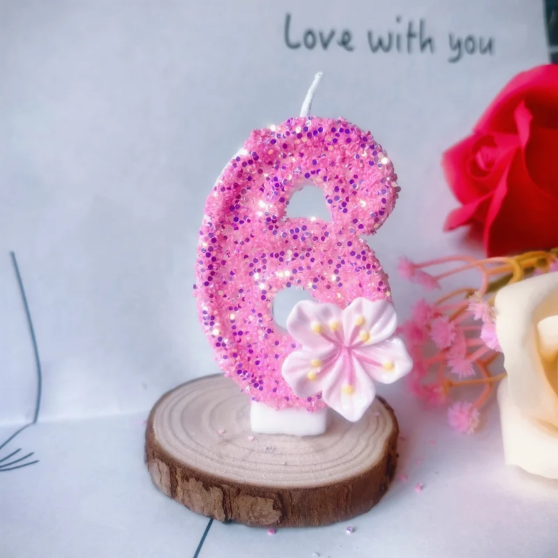 1 0-9 free combination digital candle pink cherry blossom ball birthday candle is perfect for birthday parties, anniversaries, w