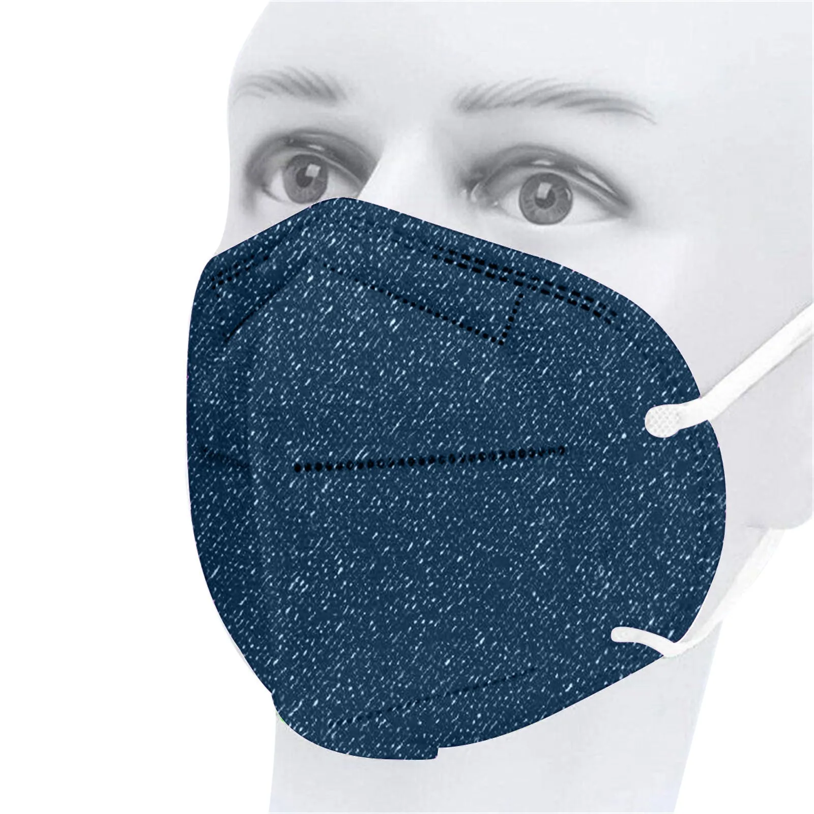 

Protective Mask Disposable Mask Printed Fish Mouth Type 5-Layer Three-Dimensional Single Color 10pcs Mask Glitter Multicolor