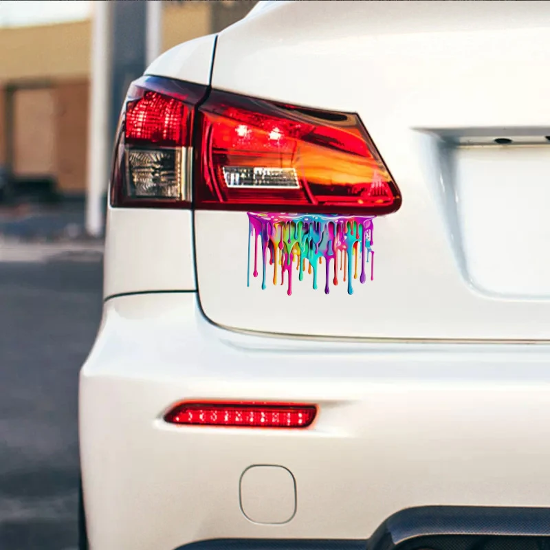 Car Decoractive Stickers With Dopamine Coloured Fluid Paint Vinyl Reflective Car Decal For Car Bumpers Side Body