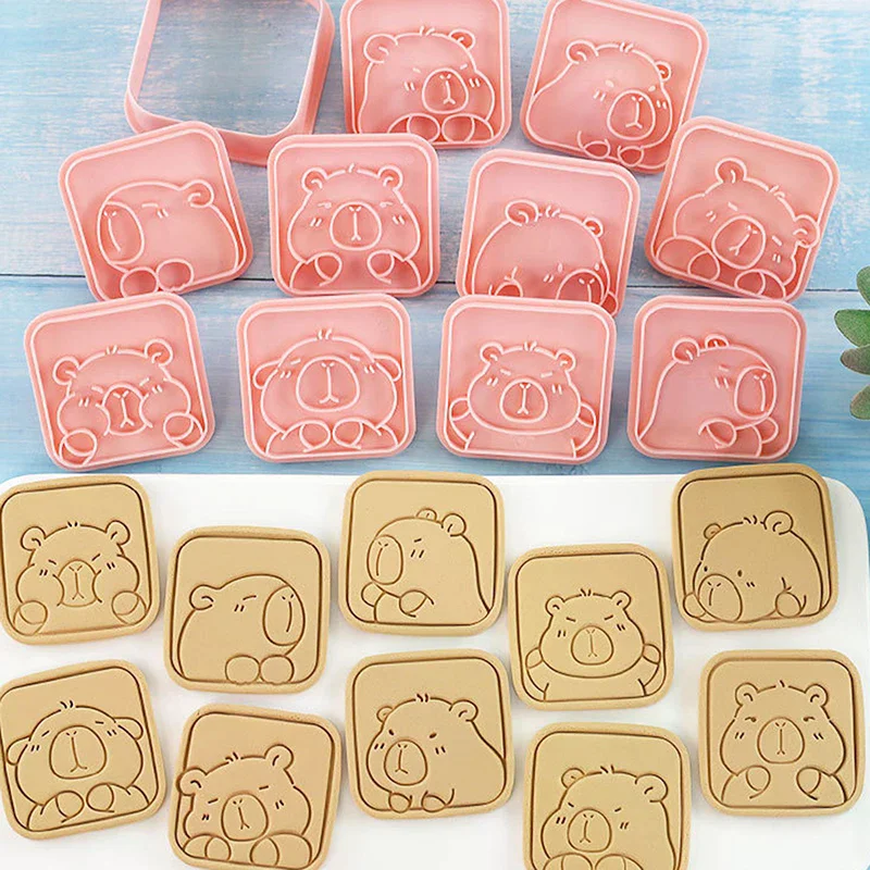 10PCS Cartoon Capybara Shaped Cookie Cutter AnimaL Fondant Biscuit MoLd Cake Decoration Tool s BakinG Accessories Kit chen