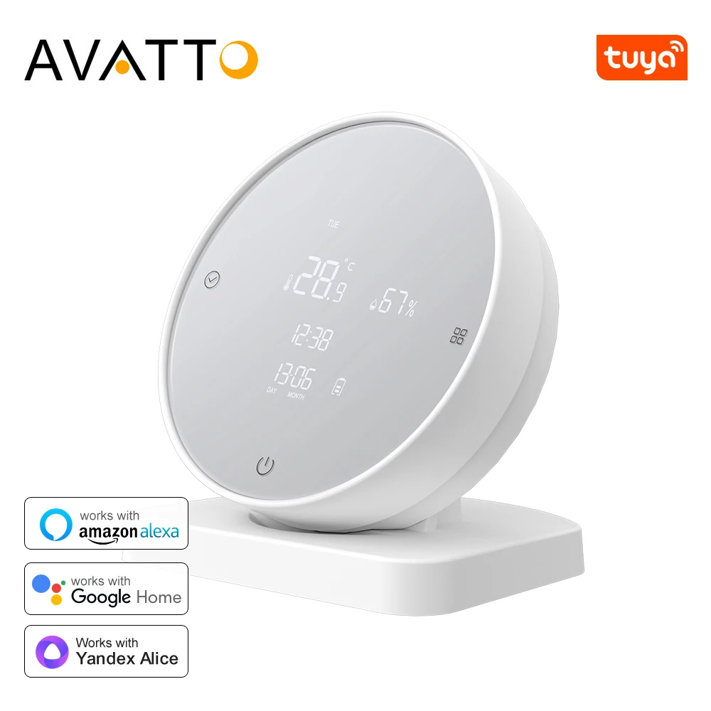 AVATTO Tuya WiFi Smart Temperature Humidity Sensor Hygrometer Thermometer Detector Monitor Works With Alexa Google Home Alice