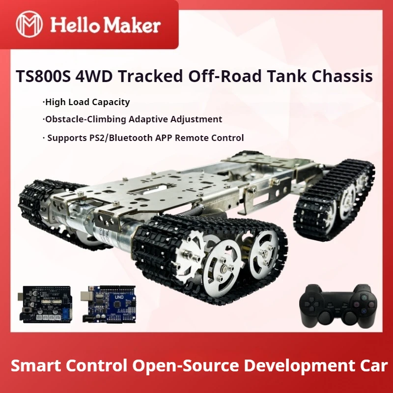 TS800S 4WD Tracked Tank Chassis Intelligent Cart, Obstacle