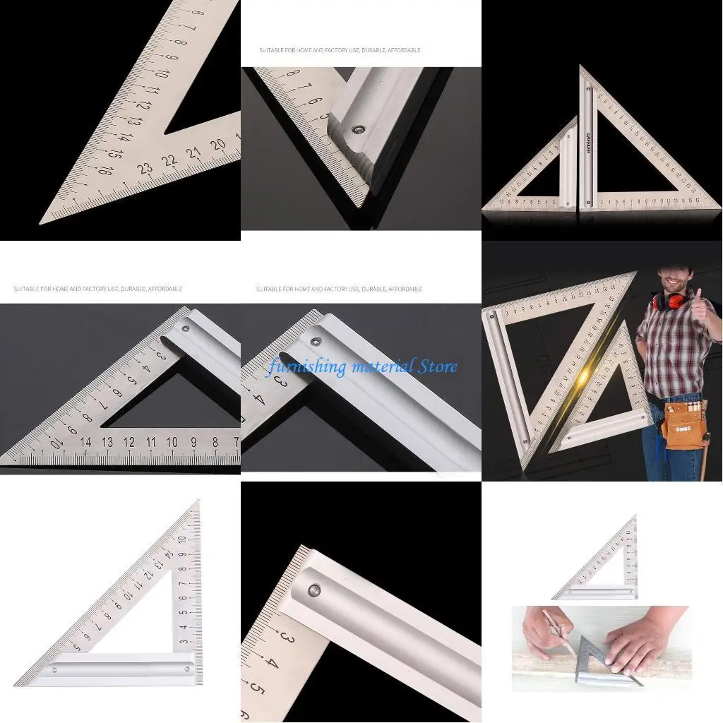 

Y5GD Triangle Ruler 90 Degree Protractor- for Carpentry Woodworking Measuring Tools