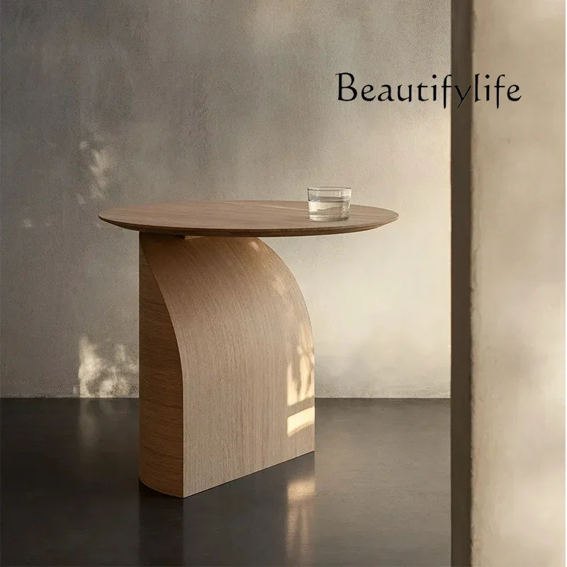 Nordic Minimalism round Tea Table Living Room Home Japanese Style Special-Shaped Sofa Side Table