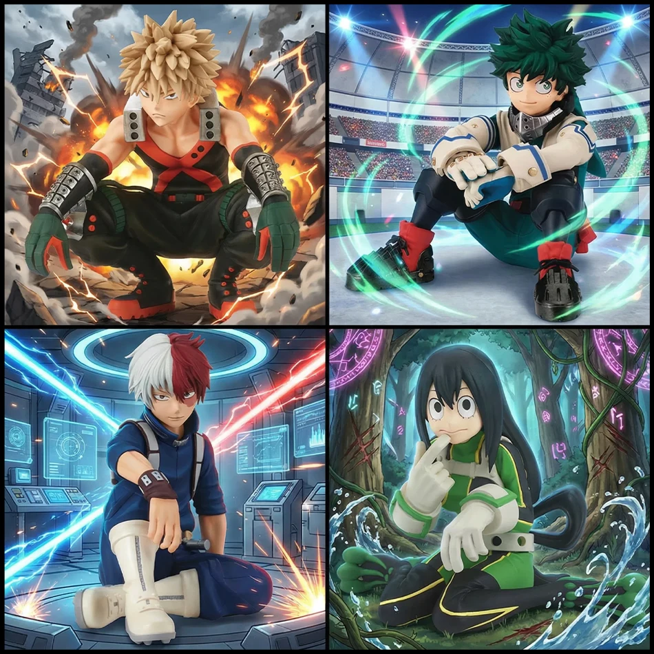 My Hero Academia Anime Figur Midoriya Izuku Bakugou Katsuki Todoroki Shoto Asui Tsuyu PVC Action Figure Sammeln Modell Spielzeug