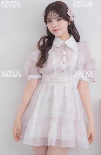 

Платье Mines Rojita в японском стиле для женщин, шифоновое платье с рюшами и эластичной резинкой на талии, милые длинные платья с короткими рукавами и цветочным принтом