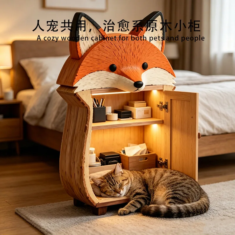 Solid wood cat house, climbing frame, double villa, wooden box, delivery room, 2