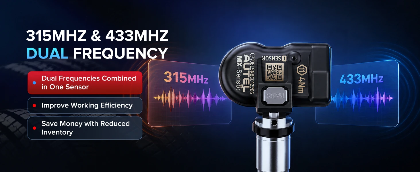 Autel MX Sensoren 2-in-1 Einpress-Sensor 315MHz + 433MHz Frequenzen Reifenersatz TPMS-Sensor Kompatibel mit TS501 TS508WF ITS600E – Detail 2