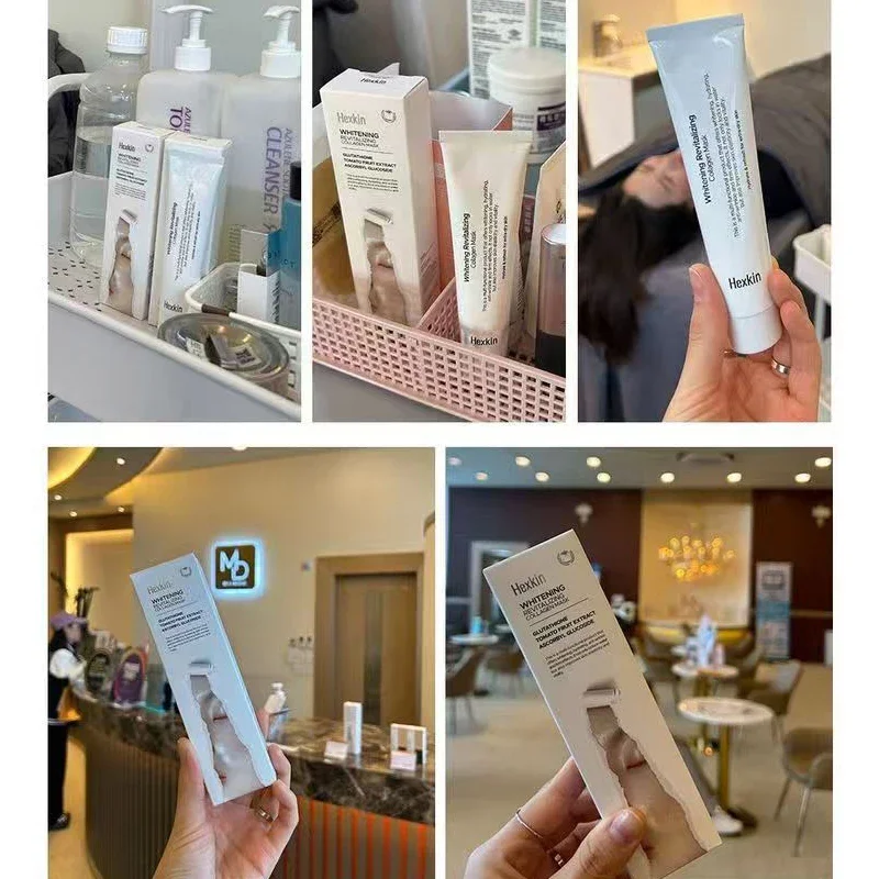 Hexkin 65g masque au collagène blanchissant revitalisant hydratant Anti-rides effets fermes améliore l'élasticité de la peau vitalité rafraîchir