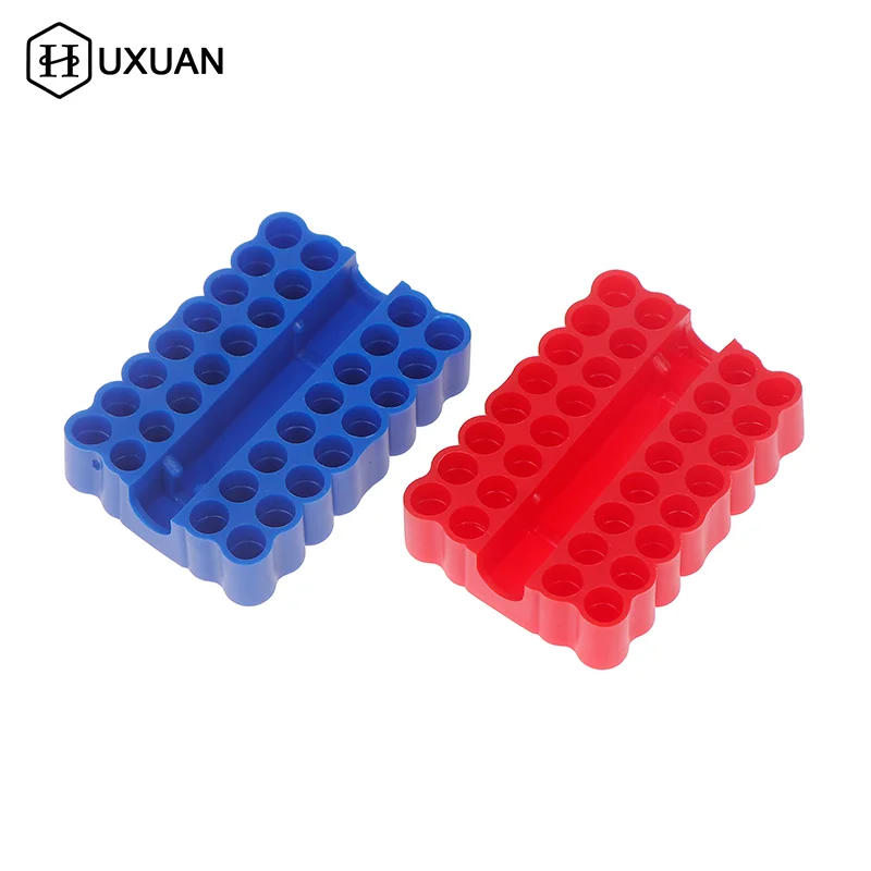 Portapunte per cacciavite con codolo esagonale da 2 pezzi a 32 fori, scatola di immagazzinaggio da 6,35 mm, organizer per punte da trapano per riporre gli attrezzi