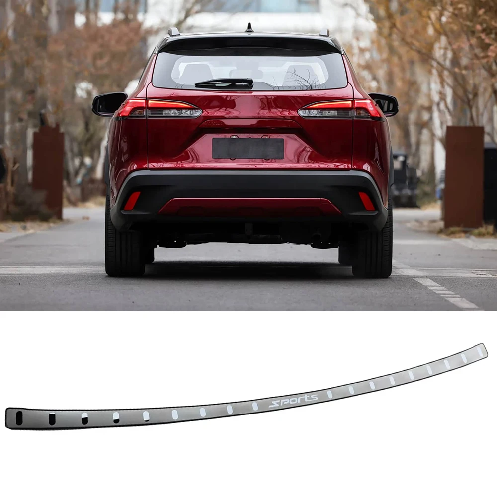 For Toyota Corolla Cross 2022 2023 2024 2025 Car Accessories Trunk Trim Stainless Steel Rear Bumper Foot Plate Protector