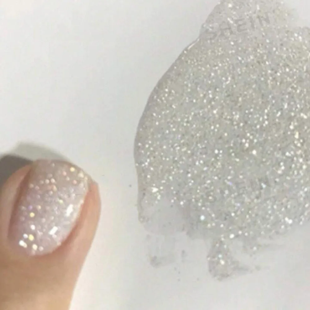 1jar Silber Weihnachten Schneeflocke Feiner Glitzer Kristall Diamant Pulver Hochglanz Super Flash Zucker Nail Art Pulver DIY Nagel Charm