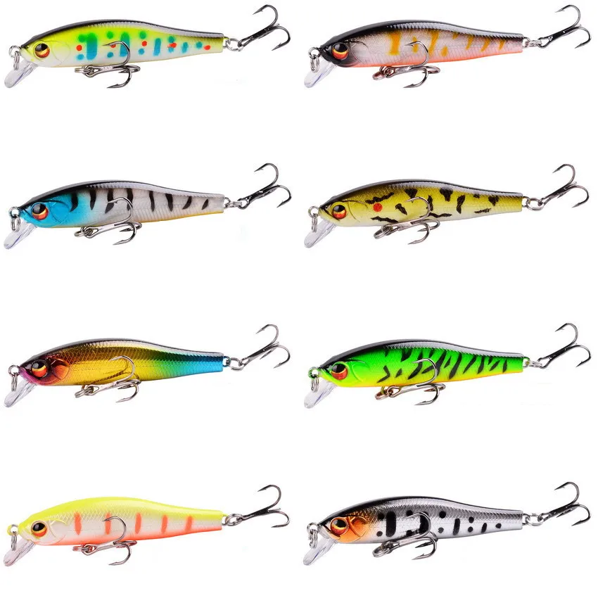1pc Minnow Fishing Lure 7cm 5.7g Bass Artificial Hard Bait  Wobblers Crankbait 3D Eyes Sinking Plastic Baits Fish Pesca