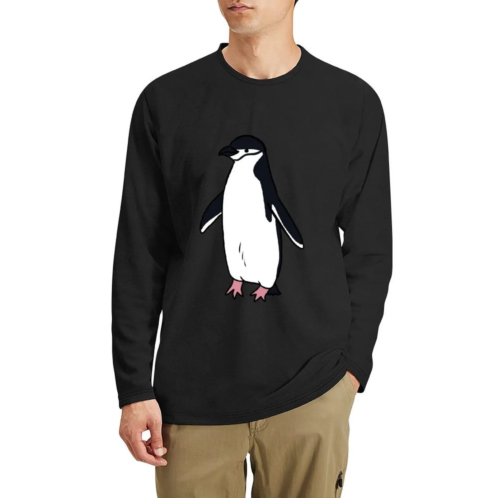 

Cute chinstrap penguin illustration Long T-Shirt Aesthetic clothing boys animal print shirt vintage clothes Men's t shirts