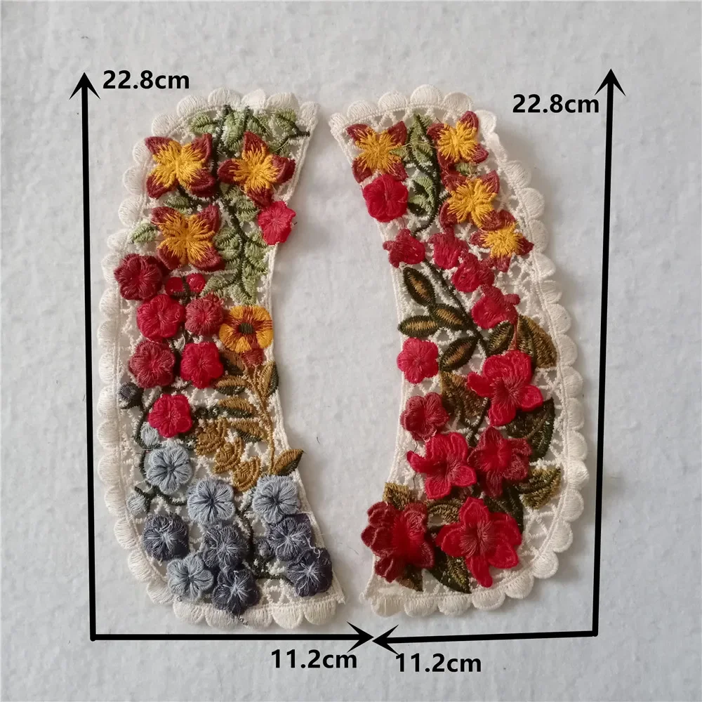 Delikatny pusty koronkowy kołnierzyk haftowana koronkowa tkanina DIY aplikacja koronkowy kołnierzyk dekoracja ubrania dekolt akcesoria do szycia