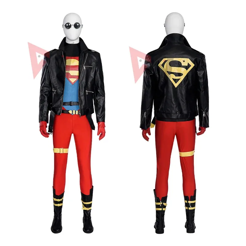 

Новый костюм для косплея Кента Коннера, комбинезон, пальто, стеклянные ботинки на выбор для супер мальчиков и мужчин, индивидуальный заказ
