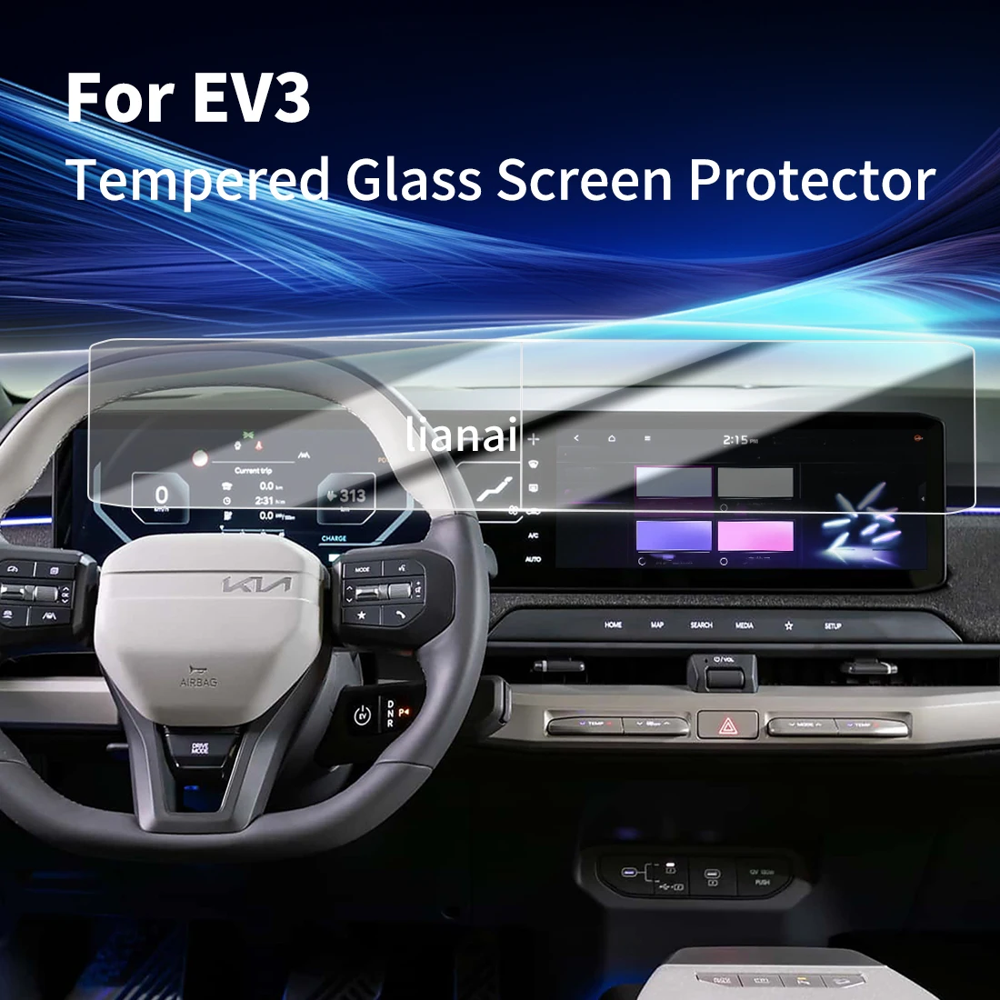 

Carplay Screen Protector Tempered Glass Protective Film Navigator Car Stickers Accessories For 25 KIA EV3