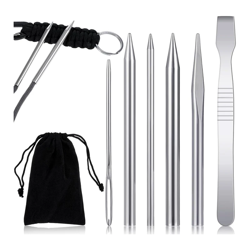 

LJL-6 шт. аксессуаров для паракорда, инструменты для паракорда, кожа для шнуровки, шовная игла для шнуровки паракорда для работы из паракорда