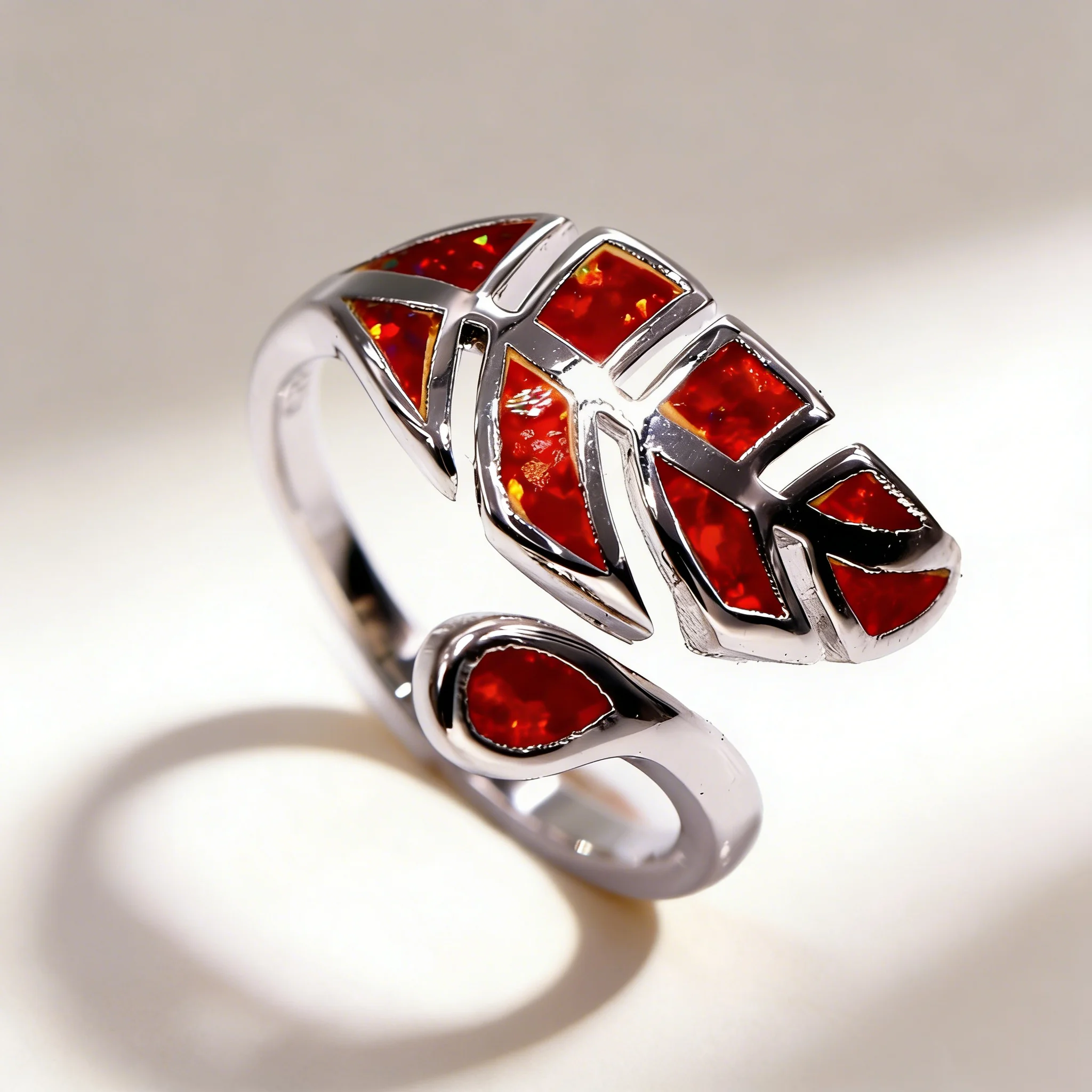 

New Arrival Luxury Simple Multicolor Adjustable Opal Jewelry Open Ring for Men and Women Party Gifts Annivesary Valentine's Day