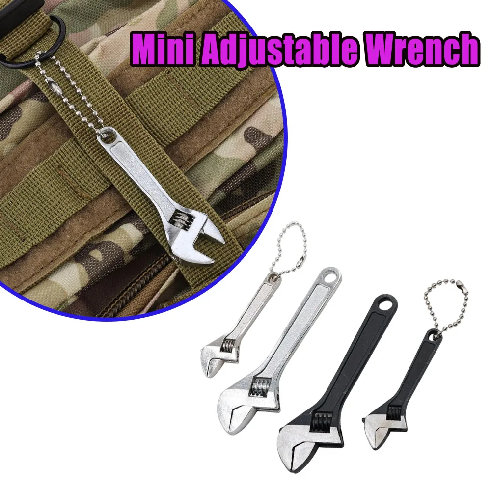 Portable Mini 2.5 Inch 4 Inch Adjustable Wrench Electrocoated Finish Keychain Tool Mini Wrench Pocket Hand Tool