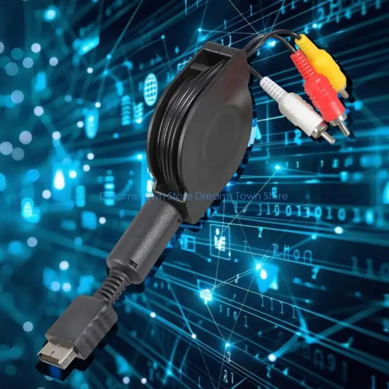 HX6A Expandable 1.7M RCAs Video Sound Cord For Consoles TangleFree PVC Jackets NonSlip Gold Plateds