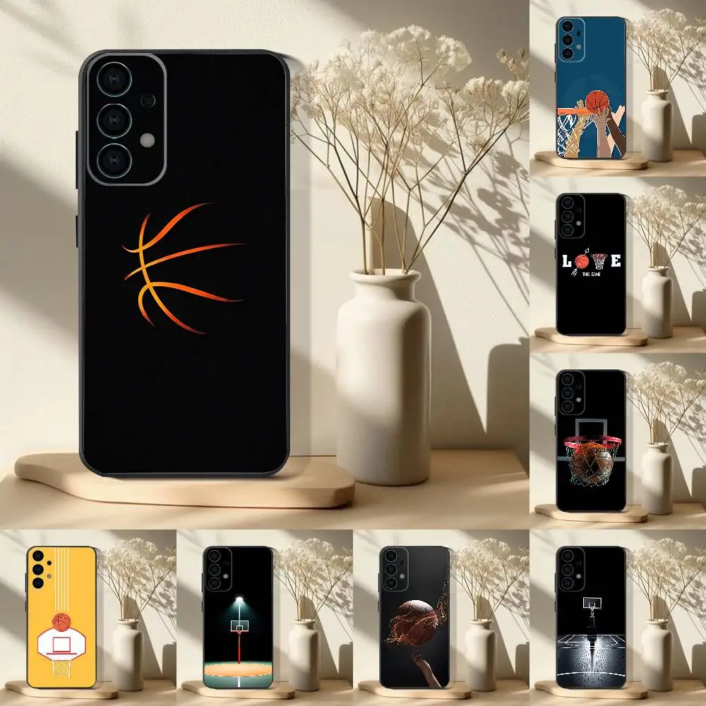 Basketball Court Basket Play Phone Case For Samsung S 25,24,23,22,30,21,10,9,Ultra,Plus,Lite,FE,4,5G Black Soft Case