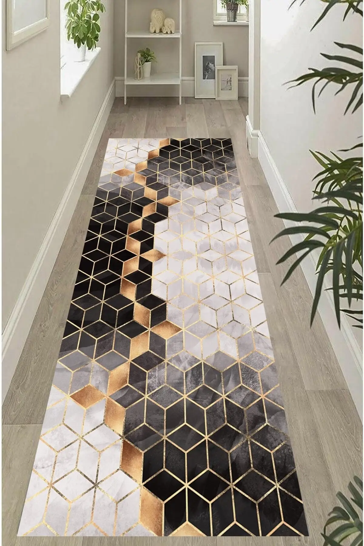 DOLBOVI black Micosa digital printed non-slip base washable living room kitchen corridor carpet