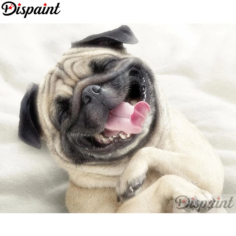 

Dispaint полная квадратная/круглая дрель 5D DIY алмазная живопись "животное собака" 3D вышивка крестиком домашний декор подарок A11956