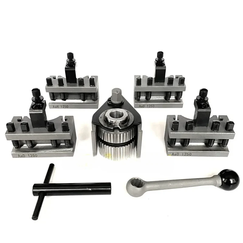 TOOA0/Aa 120-220mm Swing European Type 40-position Quick Change Tool Post Set, 1pcs Tool Post + 4pcs Holders