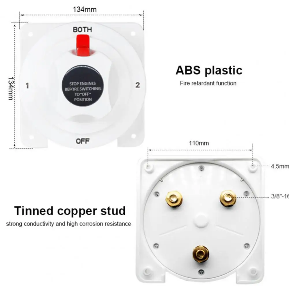 Universal Marine เรือสวิตช์เลือกสูง ABS แบตเตอรี่ตัวเลือกสวิทช์175A Campers Selector Switch