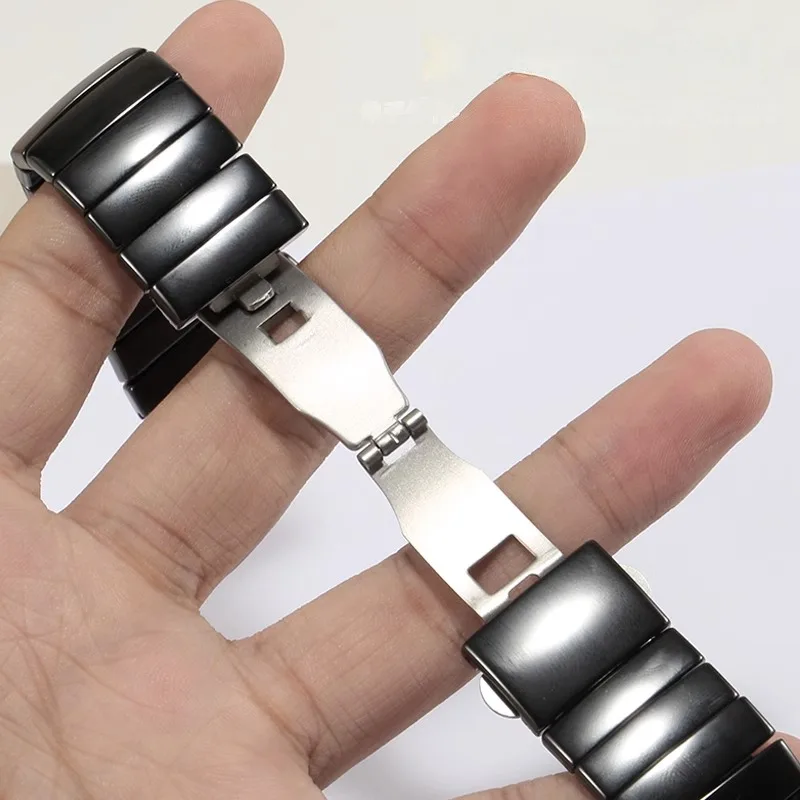 Ceramic watch strap compatible with RADO radar Sintra silver diamond series couple style black bracelet 17/26/29mm