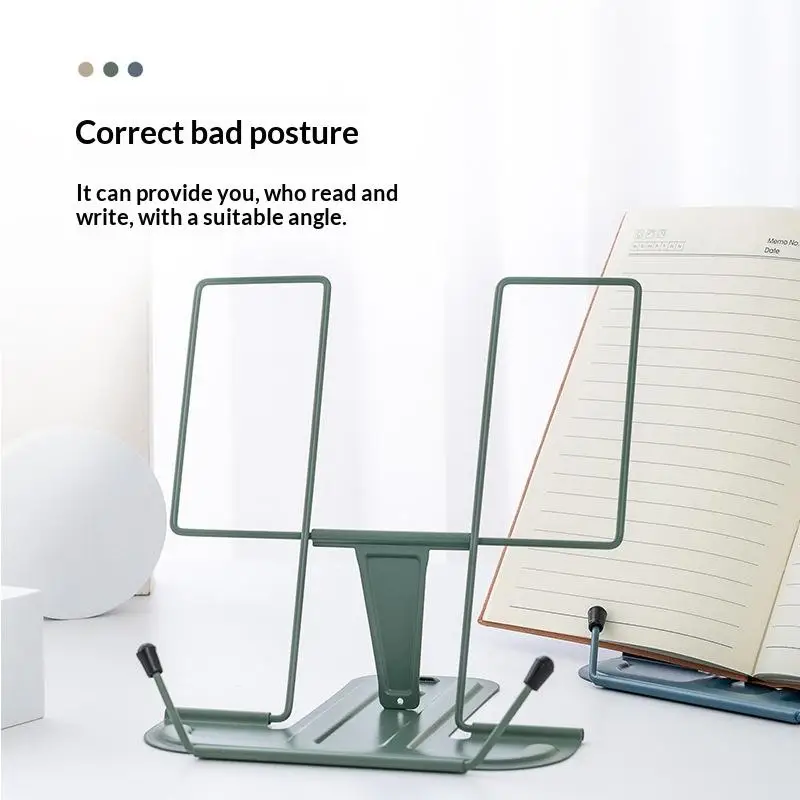 Portable Foldable Bookstands Lifting Reading Stand with Sturdy Metal Bookshelf for Reading Books Music Score and Documents