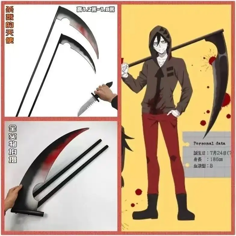 Anime anioły śmierci Zack sierp broń Cosplay rekwizyty Halloween śmierć akcesoria peryferyjne 120Cm-180Cm