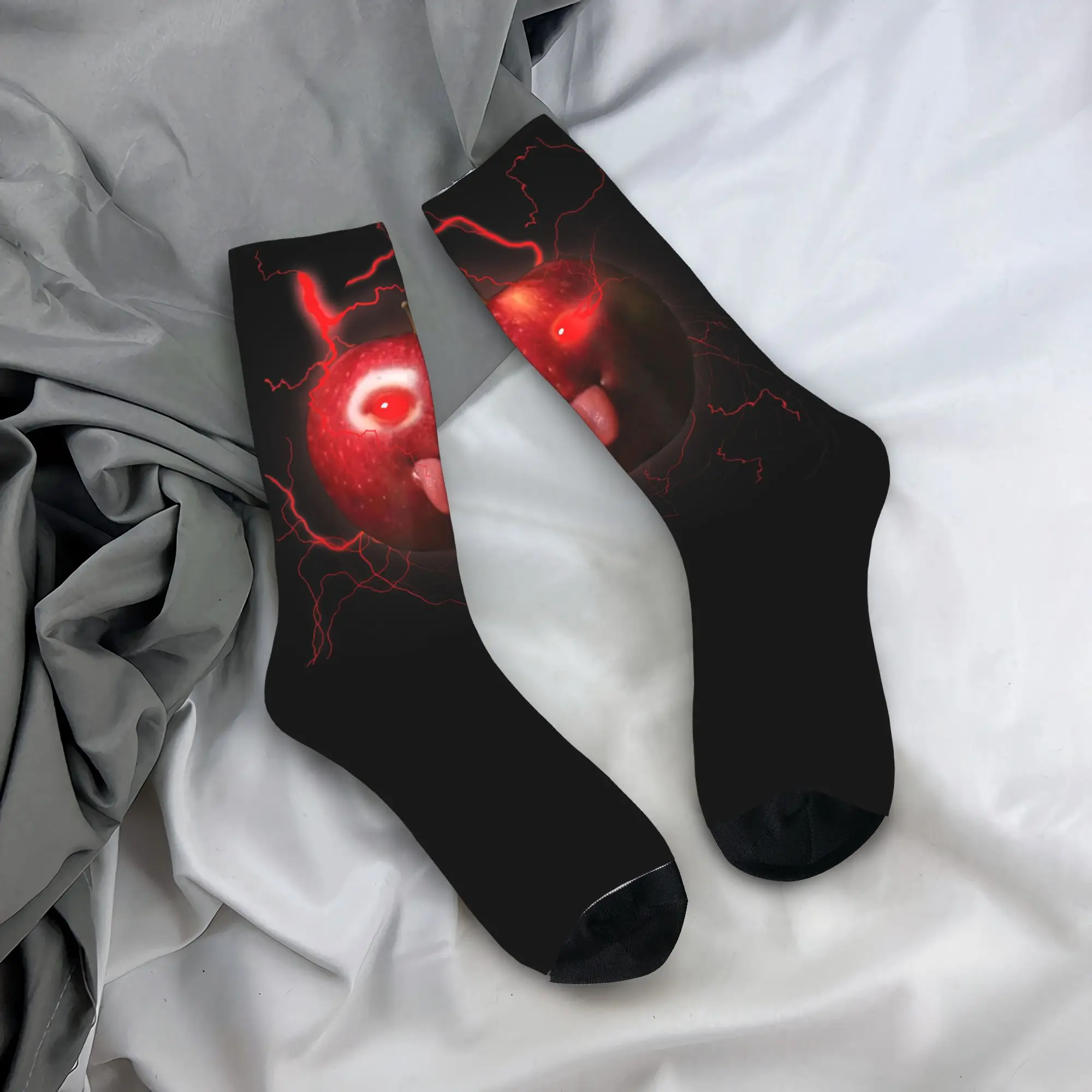 Men's Socks Funny Silly AI Apple Gen Z Meme Stockings Anti-Slip Warm Soft Socks Spring Harajuku BrainRot Humor Socks
