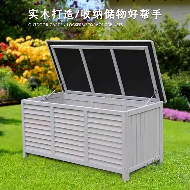 Outdoor locker waterproof sunscreen small yard utility cabinet balcony storage stool balcony tool room rack pastoral style