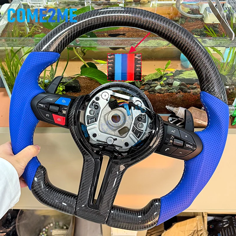 

Аксессуары для руля из синей кожи и карбона для BMW F30 F10 F31 F20 F25 F22 F36 F33 F32 F80 F82 F11 F18 F01 F90 E90