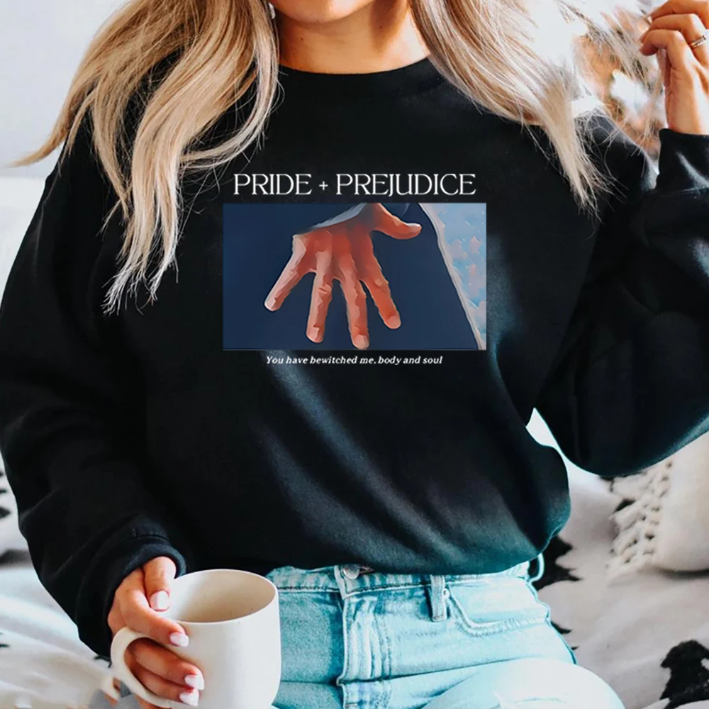 Jane Austen Sweatshirt Pride and Prejudice Hoodie Mr Darcy Elizabeth Bennet Sweater Pemberley Retro Bookish Crewneck Sweatshirt
