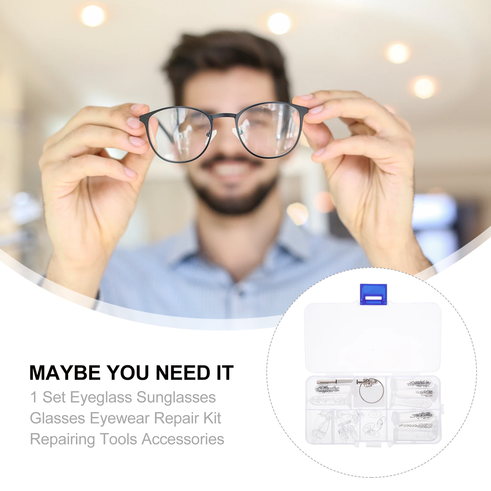 

1 set Glasses Repair Kit Eyeglass Tool Set Stainless Steel Screwdriver Nose Pad Watch Repair Eyewear Accessories