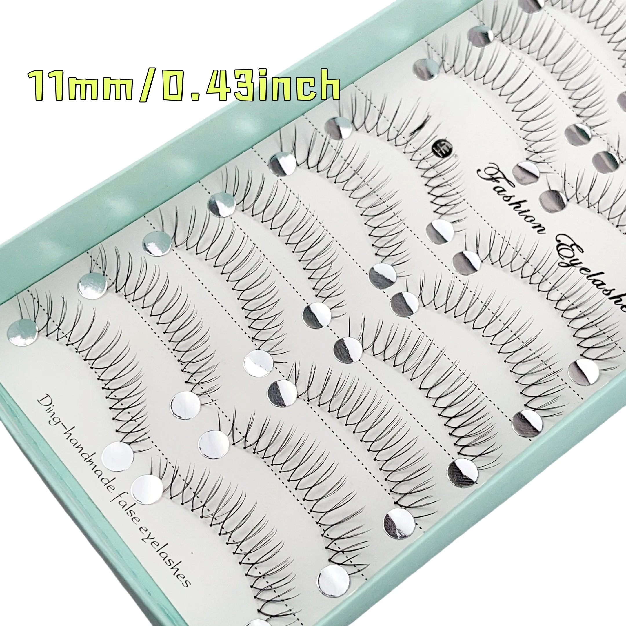 10 Paar falsche Wimpern im Anime-Stil, 11 mm, gekräuselt, C-förmig, Dicke 0,07, keine Verformung – Detail 3