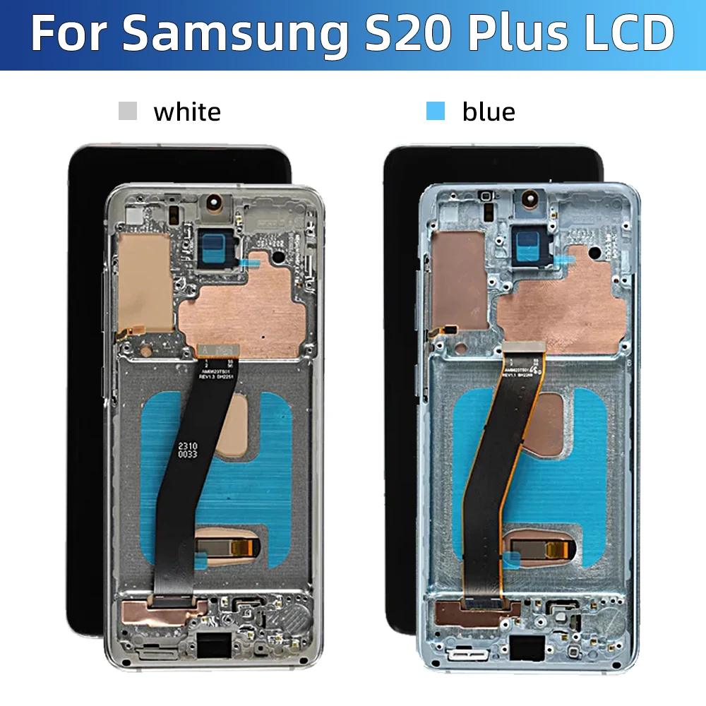 Imagem -04 - Substituição da Tela com Moldura para Samsung Galaxy S20 Plus G985 G985f Display Lcd Suporte Toque Digital Impressão Digital 67