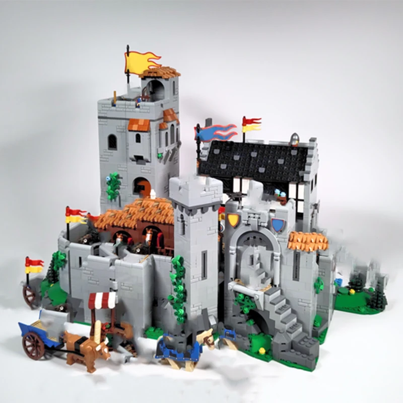 4000pcs MOC Complete Lion Knights' Configurable Castle Model Building Blocks Christmas Gift Toy Construction Creative DIY Art