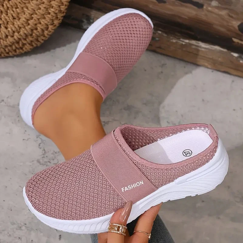 

New Women Mesh Walking Working Flats Breathable Outdoor Lazy Sneakers Women Slip on Comfortable Casual Shoes Zapatos De Mujer