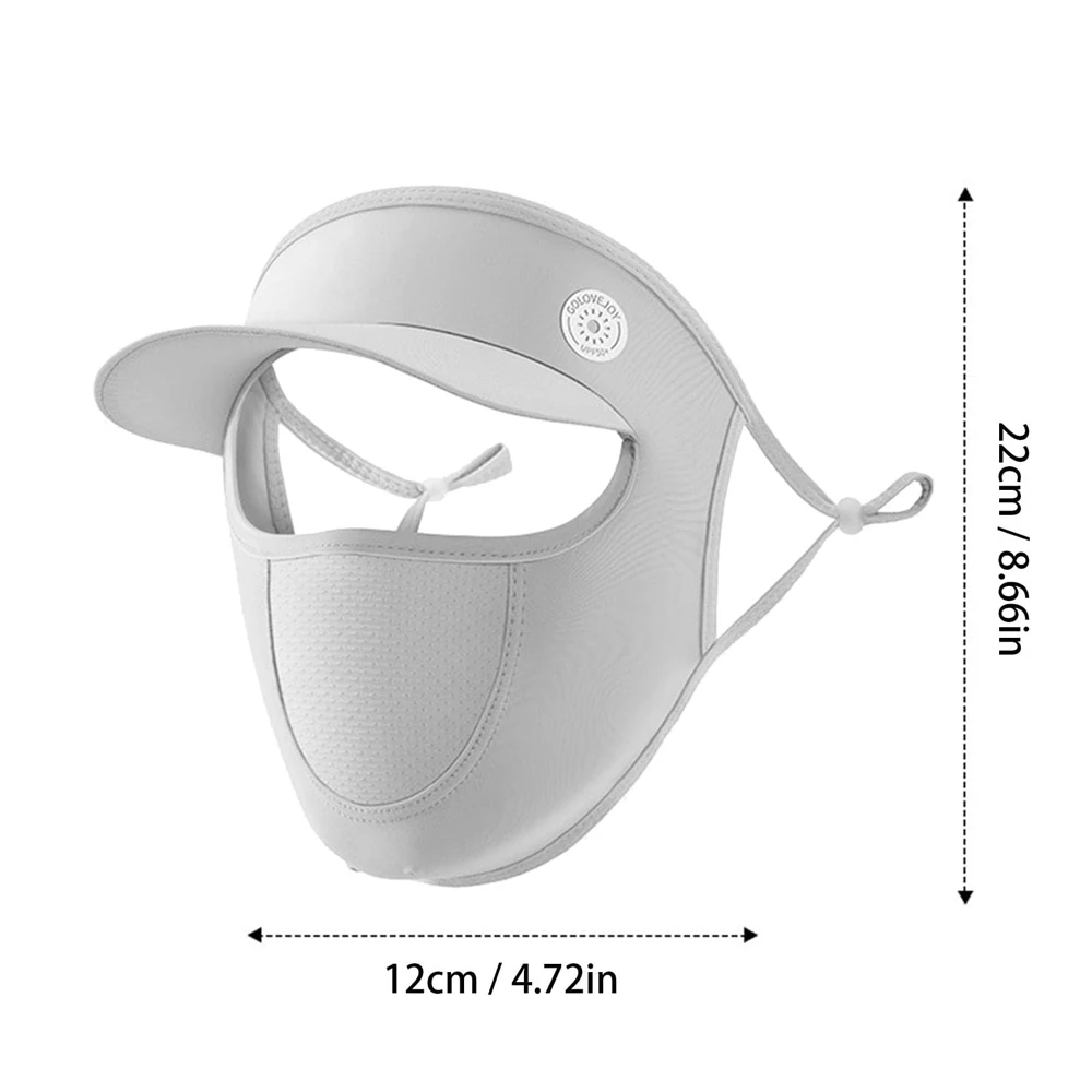 Máscara de protección solar de seda de hielo para hombre y mujer, mascarilla facial Anti-UV de secado rápido, transpirable, con orejas colgantes, sombrero para el Sol, para Golf y ciclismo