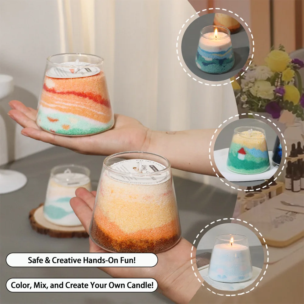 Zestaw do samodzielnego tworzenia świec z piasku dla dzieci – akcesoria do robienia świec z wosku |   Ręcznie robiona zabawka dla rodziców i dzieci