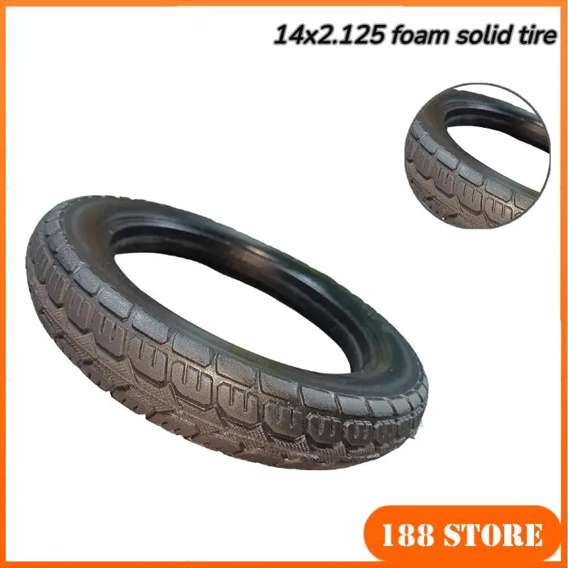 Manufacturer direct sales of 14x2.125 solid tire 14 inch non inflatable explosion-proof outer tire electric vehicle accessories