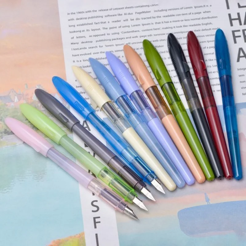 A+ 12 PCS Jinhao Shark Pluma estilográfica Punta fina y convertidor con caja de regalo