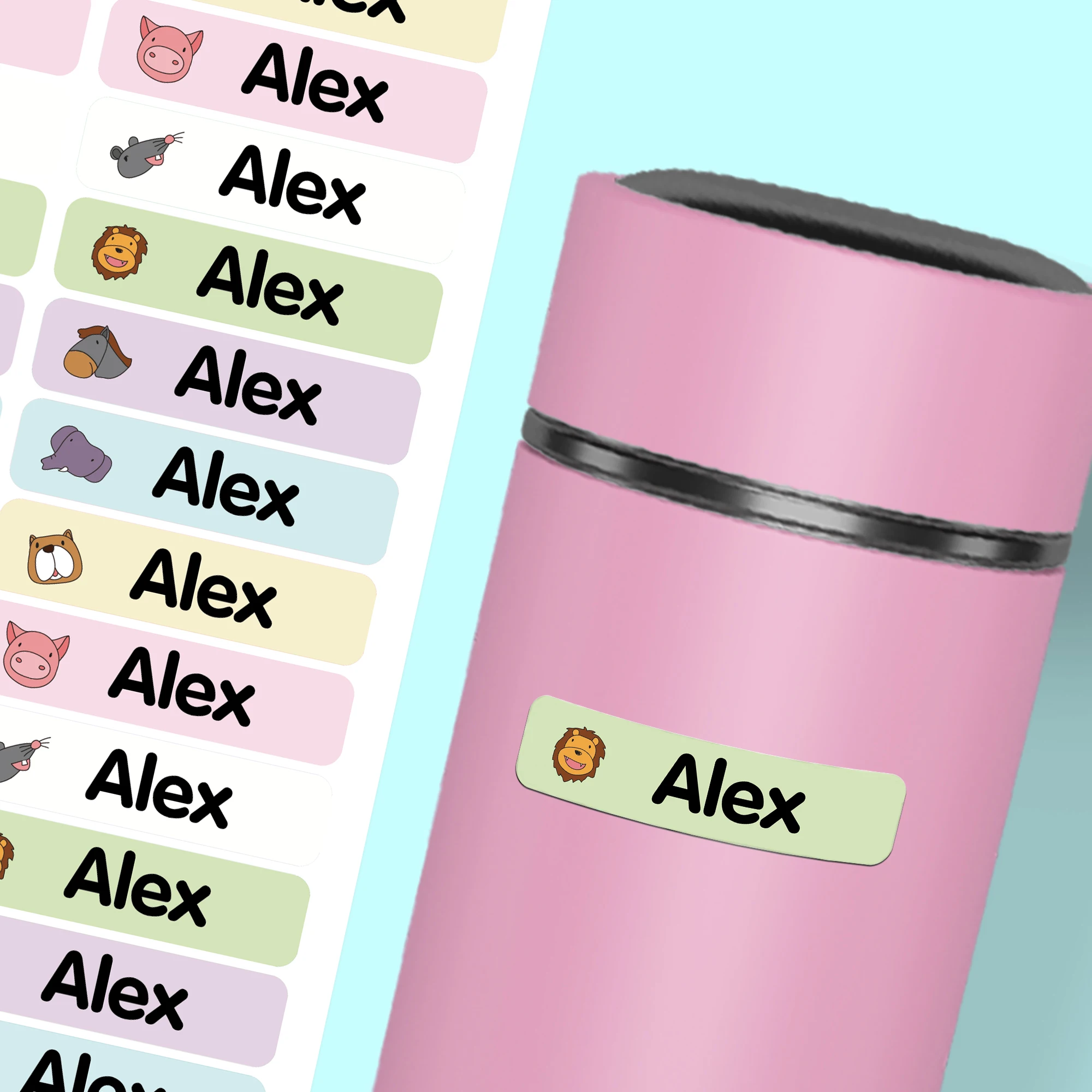 42/126/168pcs animals Tag Customized Tag Name Label Customizable Patches For Uniforms, Sheets, Hats, Shoes, Backpacks